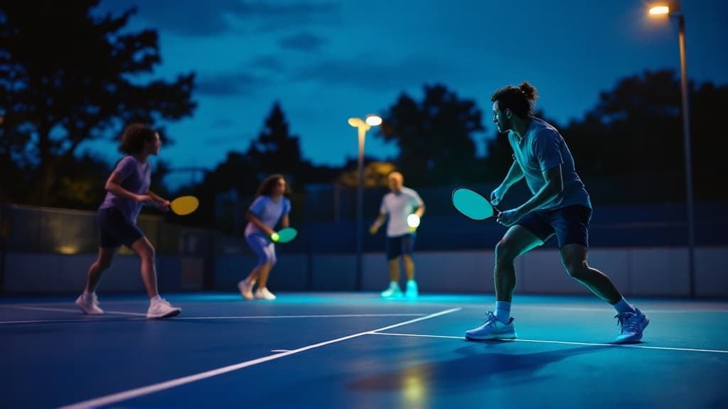 GlowCourt paddles in action during evening play